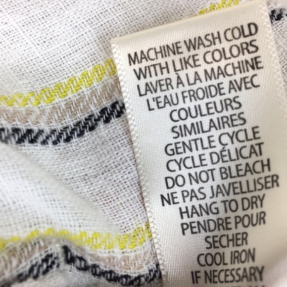 Max Studio Stripe Linen Paper Bag Hi Waist Shorts - Picture 10 of 12